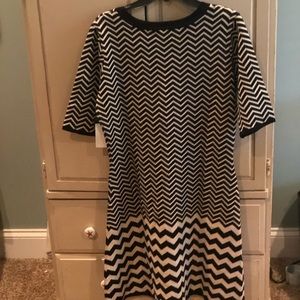 Just below knee length light gauge sweater dress